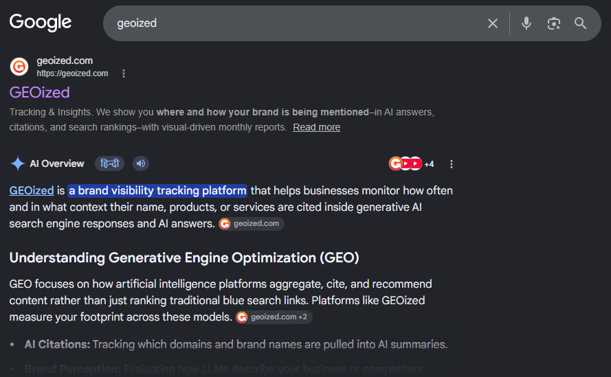 GEOied mentions google 
